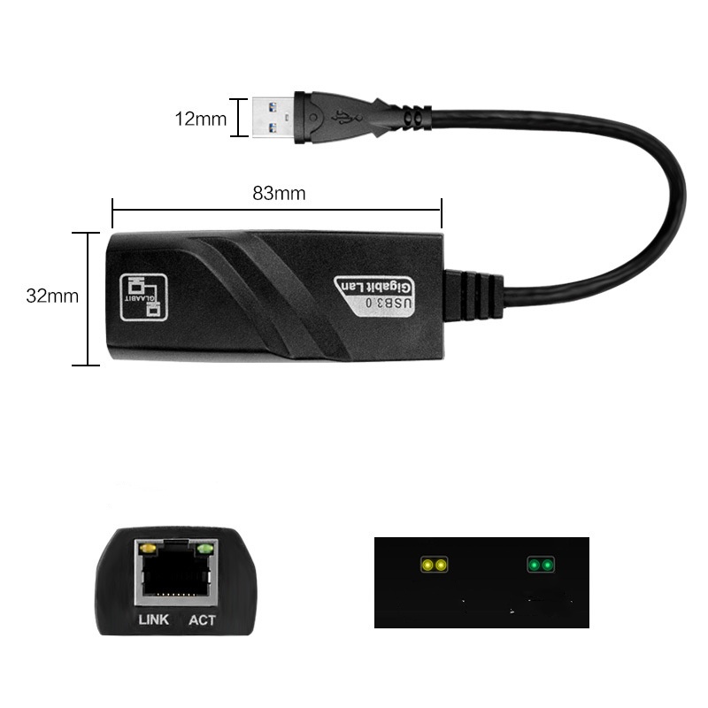 10/100/1000Mbps USB 3.0 Wired  - đánh giá và giá Gigabit Network Card