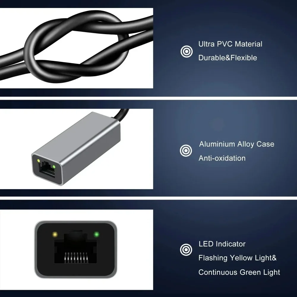 USB3.0 Type C to RJ45 Gigabit  - đánh giá và giá Gigabit Network Card