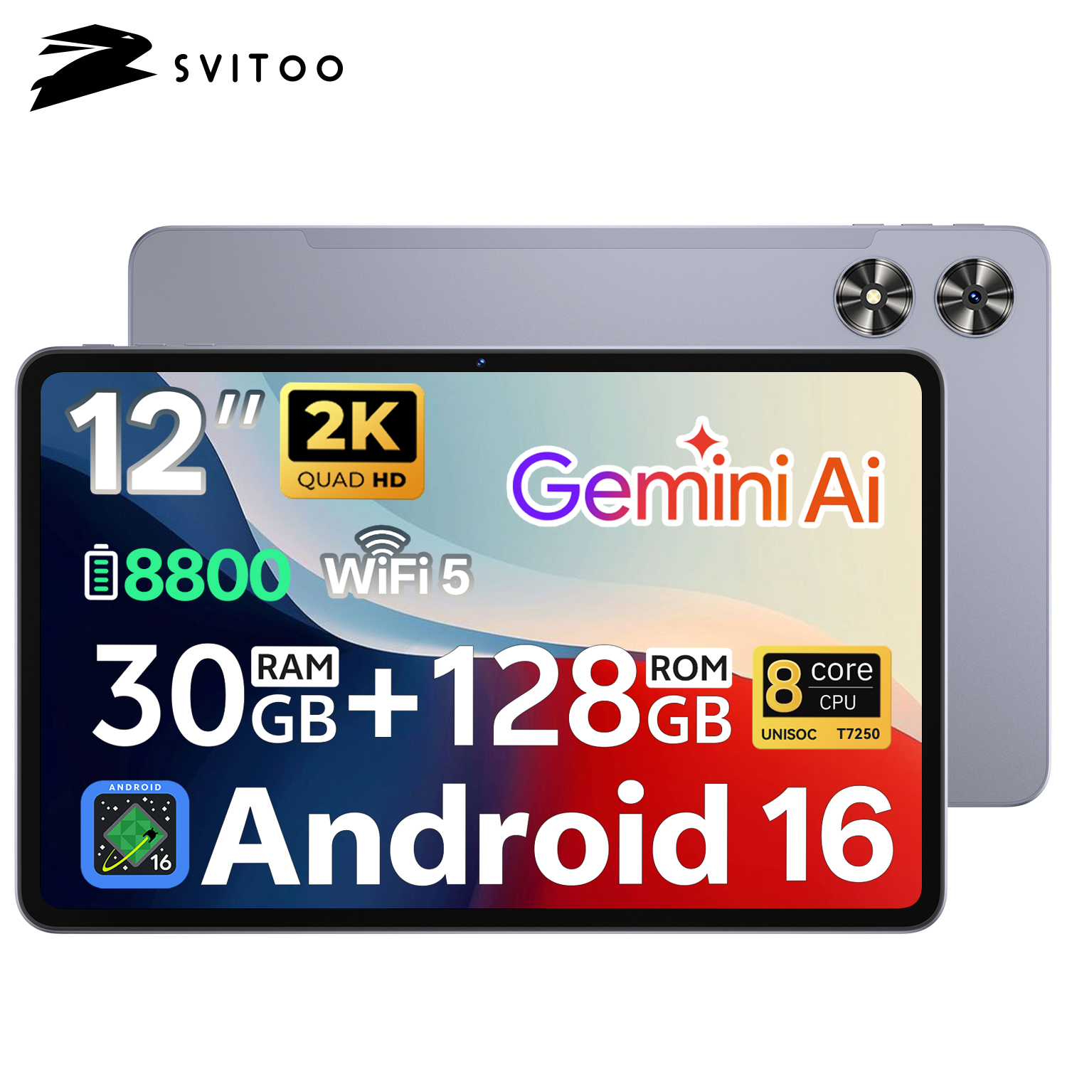SVITOO Tablet 2026 Android 16  - đánh giá và giá Gigabit Network Card